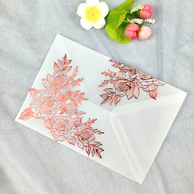 25X srebrna ljubičasta crvena plava ružičasto zlatna folija s bronzanim prozirnim omotnicama prozirni lakmus papir za A7 pozivnice za vjenčanje