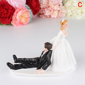 Ειδώλια γαμπρού της νύφης Αστεία γλυκά στολίδια γαμήλιας τούρτας Marry κούκλες με ειδώλια Στολίδι στολίδι για γαμήλια τούρτα