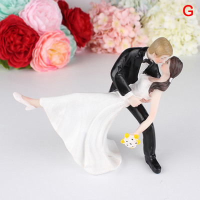 Nuotakos jaunikio figūrėlės Juokingi saldūs vestuvinio torto papuošimai Vestuvių figūrėlės lėlės stovo papuošalai Dervos vestuvinio torto papuošalai