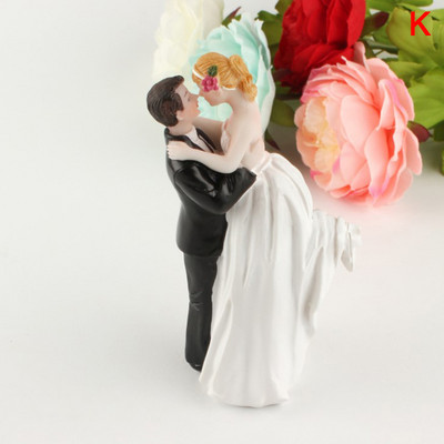 Nuotakos jaunikio figūrėlės Juokingi saldūs vestuvinio torto papuošimai Vestuvių figūrėlės lėlės stovo papuošalai Dervos vestuvinio torto papuošalai