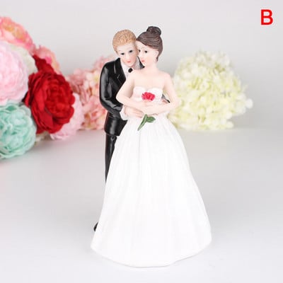 Nuotakos jaunikio figūrėlės Juokingi saldūs vestuvinio torto papuošimai Vestuvių figūrėlės lėlės stovo papuošalai Dervos vestuvinio torto papuošalai