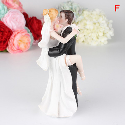 Nuotakos jaunikio figūrėlės Juokingi saldūs vestuvinio torto papuošimai Vestuvių figūrėlės lėlės stovo papuošalai Dervos vestuvinio torto papuošalai
