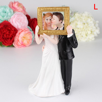 Nuotakos jaunikio figūrėlės Juokingi saldūs vestuvinio torto papuošimai Vestuvių figūrėlės lėlės stovo papuošalai Dervos vestuvinio torto papuošalai