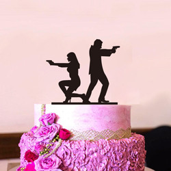 Decor pentru tort de nuntă în stil amuzant. Decor pentru tort pentru mire și mire, MR & Mrs, acrilic negru, decorare pentru haltere