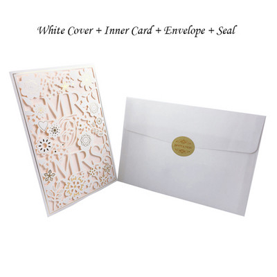 1kom Bijelo Zlatno Crveno Plavo Laserski izrezana pozivnica za vjenčanje Elegantna prilagođena print Baby Shower Svadbena dekoracija Potrepštine za zabavu