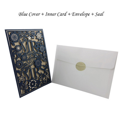 1kom Bijelo Zlatno Crveno Plavo Laserski izrezana pozivnica za vjenčanje Elegantna prilagođena print Baby Shower Svadbena dekoracija Potrepštine za zabavu