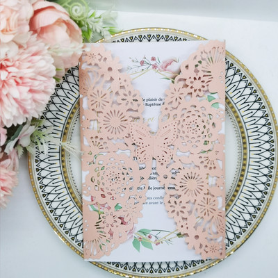 10 komada personaliziranih leptir pozivnica sa svjetlucavim papirom Pozivnice za vjenčanje, brak, krštenje, rođendanske zabave