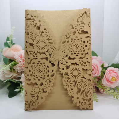 10 komada personaliziranih leptir pozivnica sa svjetlucavim papirom Pozivnice za vjenčanje, brak, krštenje, rođendanske zabave