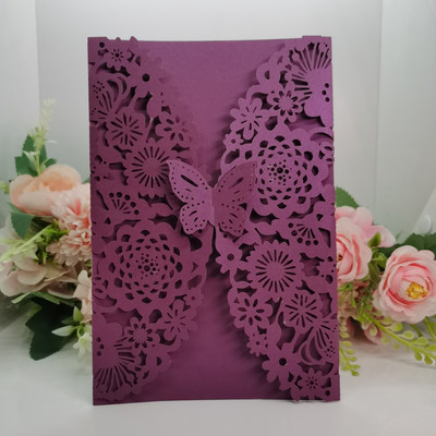 10 komada personaliziranih leptir pozivnica sa svjetlucavim papirom Pozivnice za vjenčanje, brak, krštenje, rođendanske zabave