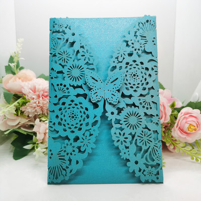 10 komada personaliziranih leptir pozivnica sa svjetlucavim papirom Pozivnice za vjenčanje, brak, krštenje, rođendanske zabave