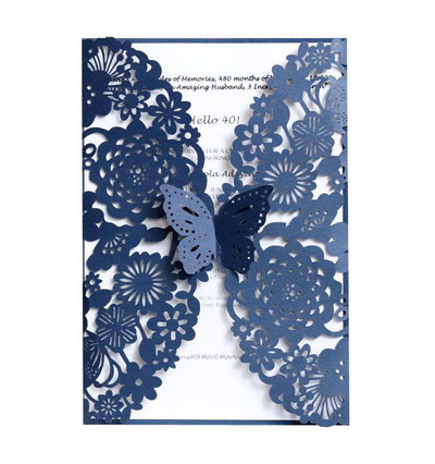 10 komada personaliziranih leptir pozivnica sa svjetlucavim papirom Pozivnice za vjenčanje, brak, krštenje, rođendanske zabave