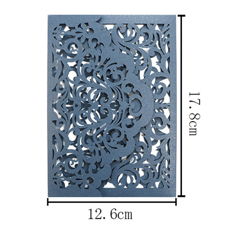 (10 tk/partii) Laserlõigatud roosad taskupulmakutsed Kuldse sädeleva taustaga XV sünnipäevapeokutse RSVP-kaardiga IC145