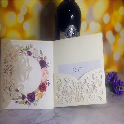 10 τμχ Προσκλητήρια γάμου με λέιζερ Περιεχόμενο κάρτας Προσαρμοσμένοι τυπωμένοι φάκελοι Ζώνες Επαγγελματικά συμπόσια Καρτ ποστάλ Προμήθειες για πάρτι