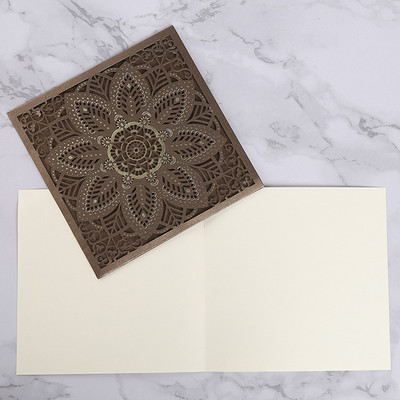 1 tk Laserlõigatud pulmakutsekaardid Luksuslikud Flora visiitkaardid Sünnipäeva õnnitluskaardid Kohandatud sisekujundusega peotarbed