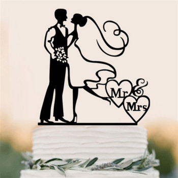 Kiss The Bride and Groom Wedding Party Διακόσμηση τούρτας Bake Cake Στολισμός αρραβώνων Cake Flag Στολισμός