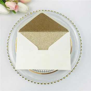 Γυαλιστερός φάκελος 25X Iridescent Pearl με Glitter Line για Προσκλητήρια Γάμου Pearlscent Glittery φάκελος 4 Γιορτή