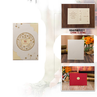 1kom Sivo Bijele Laserski izrezane Pozivnice za vjenčanje Čestitke Cvjetne Elegantne Kuverte s ispisom čestitki Dekoracije za vjenčanje