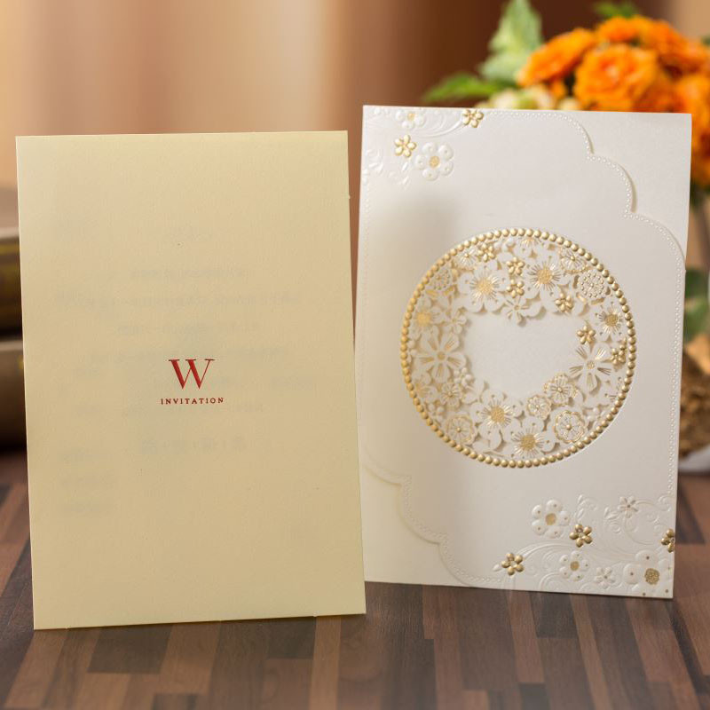 1kom Sivo Bijele Laserski izrezane Pozivnice za vjenčanje Čestitke Cvjetne Elegantne Kuverte s ispisom čestitki Dekoracije za vjenčanje