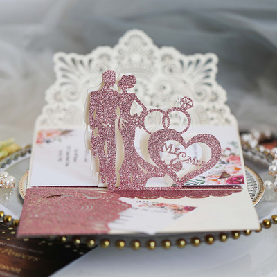 10 vnt kelių spalvų blizgančio popieriaus vestuvių kvietimo kortelė tuščia vidinė RSVP kortelės nuotakos ir jaunikio kvietimai vestuvių svečiams