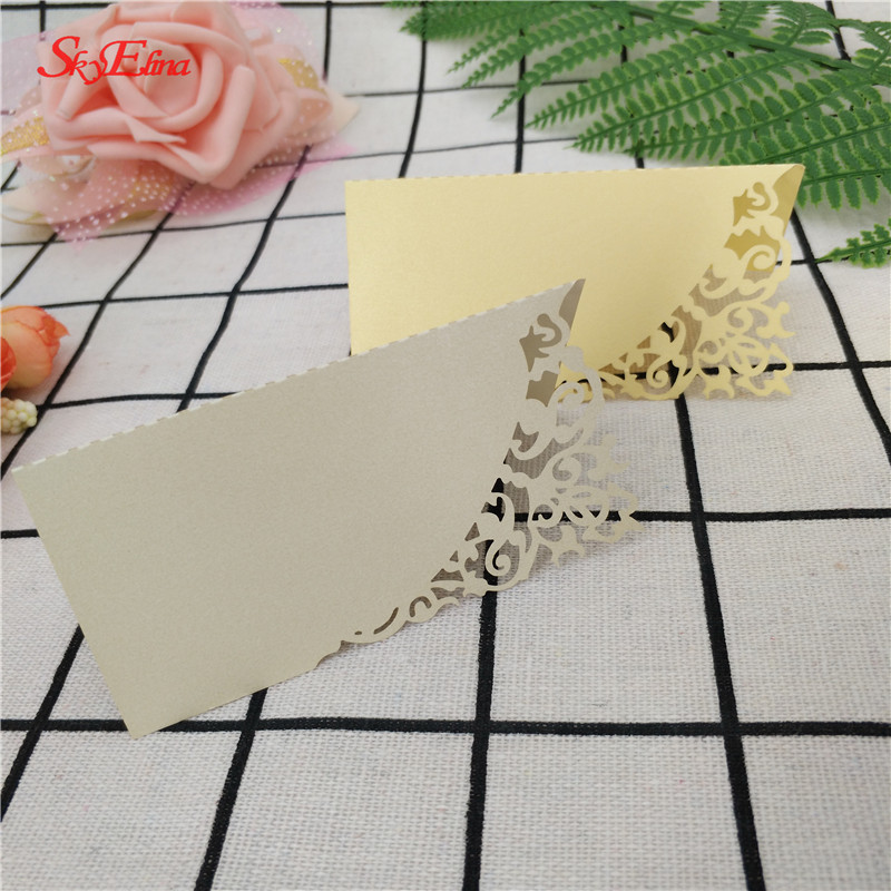 10PCS/lot Laser Cut Kartice s nazivom mjesta za vjenčanje Broj Ime mjesta Papirnate kartice Sjedalo Stol Dekoracija sjedala Kartica za goste 5ZSH870-10