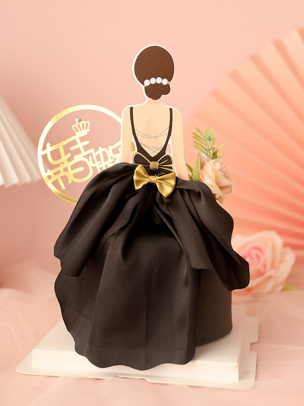 Lijepa pozadina Haljina Djevojka Mašna Sretna žena Majka Kraljica Uzorak siluete Djevojka Rođendanska dekoracija torte Pokloni za tortu