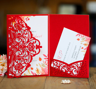 25 τμχ Προσκλητήρια γάμου κοπής με λέιζερ Προσκλητήρια με δαντέλα πολυτελείας Ευχετήρια κάρτα αρραβώνων γάμου για την Ημέρα των Ευχαριστιών