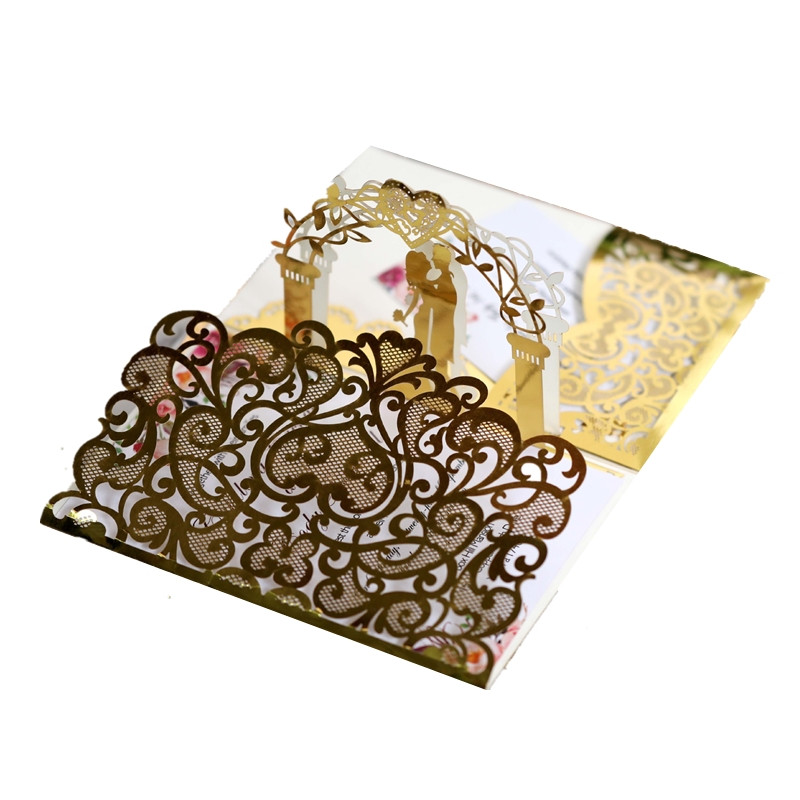 Laserski izrezane pozivnice za vjenčanje Zaruke Nevjesta Mladoženja Pozivnice ljubavnih srca Potrepštine za vjenčanje Luksuzna omotnica za čestitke