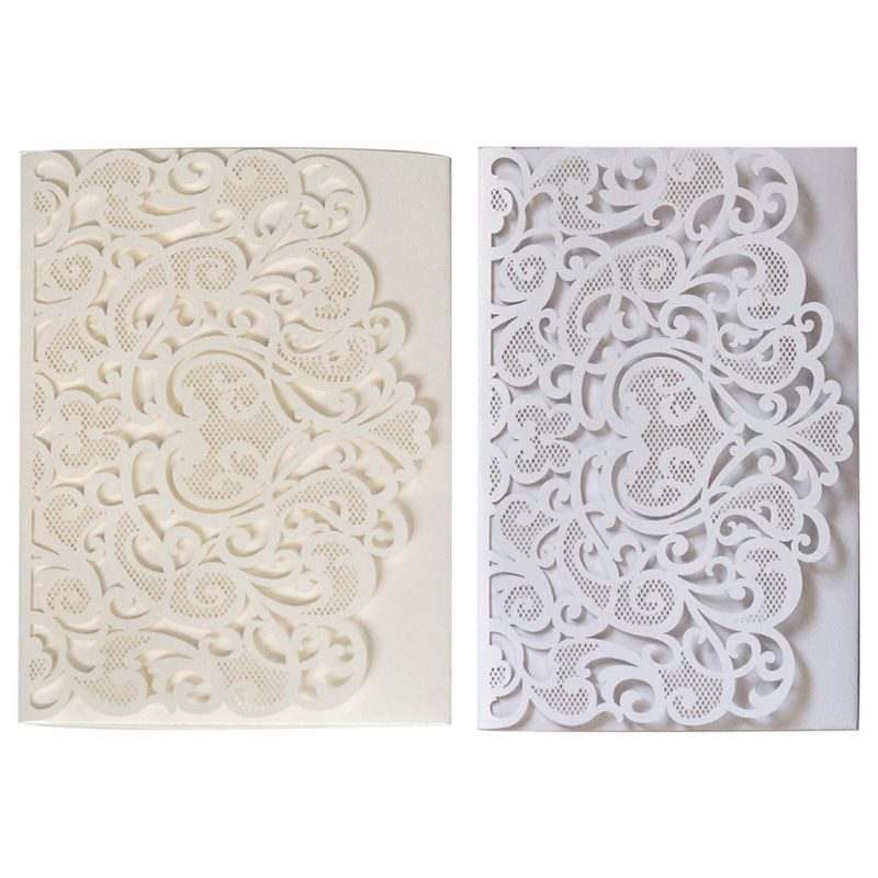 P82D 10 komada laserski izrezanih šupljih čestitki u obliku srca Pozivnice za vjenčanje Potrepštine za zabavu