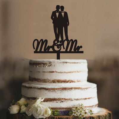 Ακρυλικό MR&MR Cake Topper Γαμήλιο αρραβώνα Επετειακό Διακόσμηση κέικ Μπομπονιέρες Προμήθειες Αξεσουάρ ψησίματος