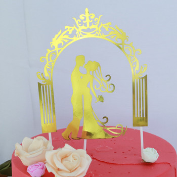 Door of love Mr/Mrs Cake Flags Love Heart Wedding Cake Topper Bride Groom Wedding Party Cake Baking Decor Toύρτα αρραβώνων Σημαίες