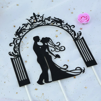 Door of love Mr/Mrs Cake Flags Love Heart Wedding Cake Topper Bride Groom Wedding Party Cake Baking Decor Toύρτα αρραβώνων Σημαίες