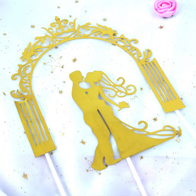 Door of love Mr/Mrs Cake Flags Love Heart Wedding Cake Topper Bride Groom Wedding Party Cake Baking Decor Toύρτα αρραβώνων Σημαίες