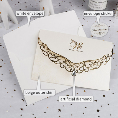 Pulmakutsete kaart Teemant Mariage'i Äri ristimise sünnipäevakaartidega Isikupärastage peokaunistuste pakkumised