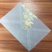25x läbipaistev paberpaber ümbrikud Hõbesinine Roosa Roosa Kuldne foolium Pronks meisterdamiseks postkaardi pulmakutsete kingituste pakkimine