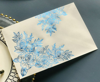 25x прозрачни хартиени пергаментни пликове сребристо синьо розово розово златно фолио бронзиращо за Направи си сам пощенска картичка сватбена покана Опаковка за подарък