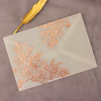 25x прозрачни хартиени пергаментни пликове сребристо синьо розово розово златно фолио бронзиращо за Направи си сам пощенска картичка сватбена покана Опаковка за подарък