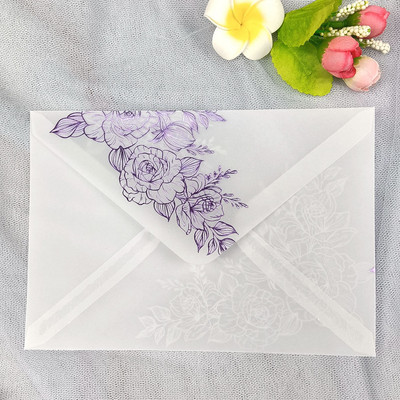 25x läbipaistev paberpaber ümbrikud Hõbesinine Roosa Roosa Kuldne foolium Pronks meisterdamiseks postkaardi pulmakutsete kingituste pakkimine