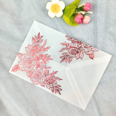 25x läbipaistev paberpaber ümbrikud Hõbesinine Roosa Roosa Kuldne foolium Pronks meisterdamiseks postkaardi pulmakutsete kingituste pakkimine