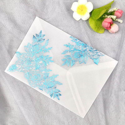 25x läbipaistev paberpaber ümbrikud Hõbesinine Roosa Roosa Kuldne foolium Pronks meisterdamiseks postkaardi pulmakutsete kingituste pakkimine