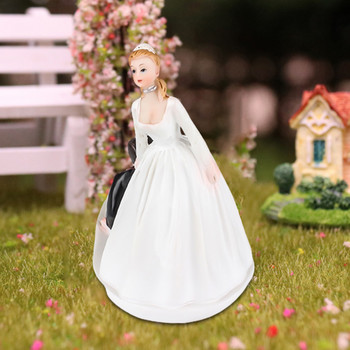 Κομψό Γαμπρός Νύφης Ζευγάρι Τούρτα Γαμήλια Ρητίνη Ειδώλιο Δώρο Ημέρα του Αγίου Βαλεντίνου Προμήθειες διακόσμησης για τούρτα Χαριτωμένο σχέδιο κινουμένων σχεδίων