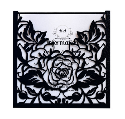 25 tk Laserlõigatud lille tasku ruut pulmakutsete kaart Kohanda õnnitluskaart Mariage sünnipäeva ristimispeo tarvikud