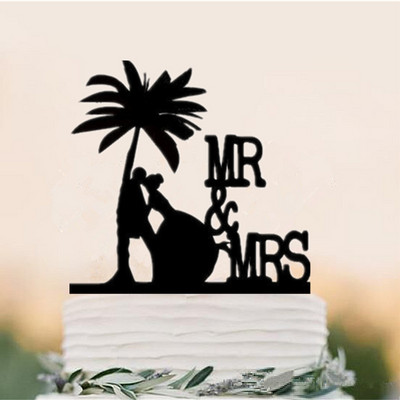 Rannateemaline pulmakaunistus Merineitsi ja kapten, pruut ja peigmees, härra ja proua pulmakoogi torditarvik, aastapäev