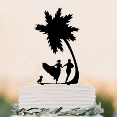 Rannateemaline pulmakaunistus Merineitsi ja kapten, pruut ja peigmees, härra ja proua pulmakoogi torditarvik, aastapäev