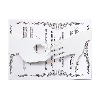 25 бр. Творчески диамантен пръстен Сватбени покани с перлена хартия Лазерно изрязани покани Поздравителни картички Благодарствени картички за празника на бебето