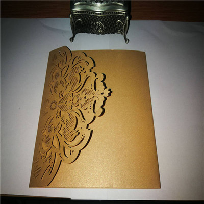 10-osaline kolmekordselt volditav laserlõike ažuurne lilleline pulmakutsekaartide komplekt Postkaart Tipptasemel äritehingud