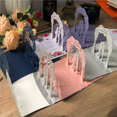 1 Euroopa stiilis laserlõikamise pulmakutse 3D loominguline pulmakutse sünnipäeva pulmapeo õnnitluskaart