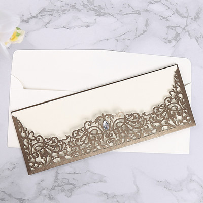 1 tk Laserlõigatud pulmakutsekaart Rose Flora visiitkaart Sünnipäevaõnnitluskaardid Kohandatud kaunistuse peotarbed