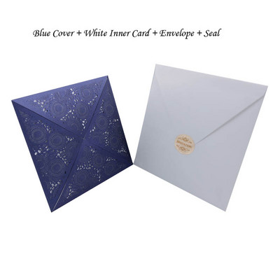 1 tk Laser Cut Luksuslik Flora Pulma Kutsekaart Paber Elegantne Pits Favor ümbrikud Prindi pulmadekoratsiooni peotarbed