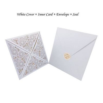 1 tk Laser Cut Luksuslik Flora Pulma Kutsekaart Paber Elegantne Pits Favor ümbrikud Prindi pulmadekoratsiooni peotarbed