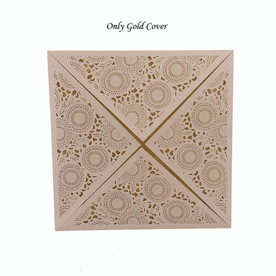 1 tk Laser Cut Luksuslik Flora Pulma Kutsekaart Paber Elegantne Pits Favor ümbrikud Prindi pulmadekoratsiooni peotarbed